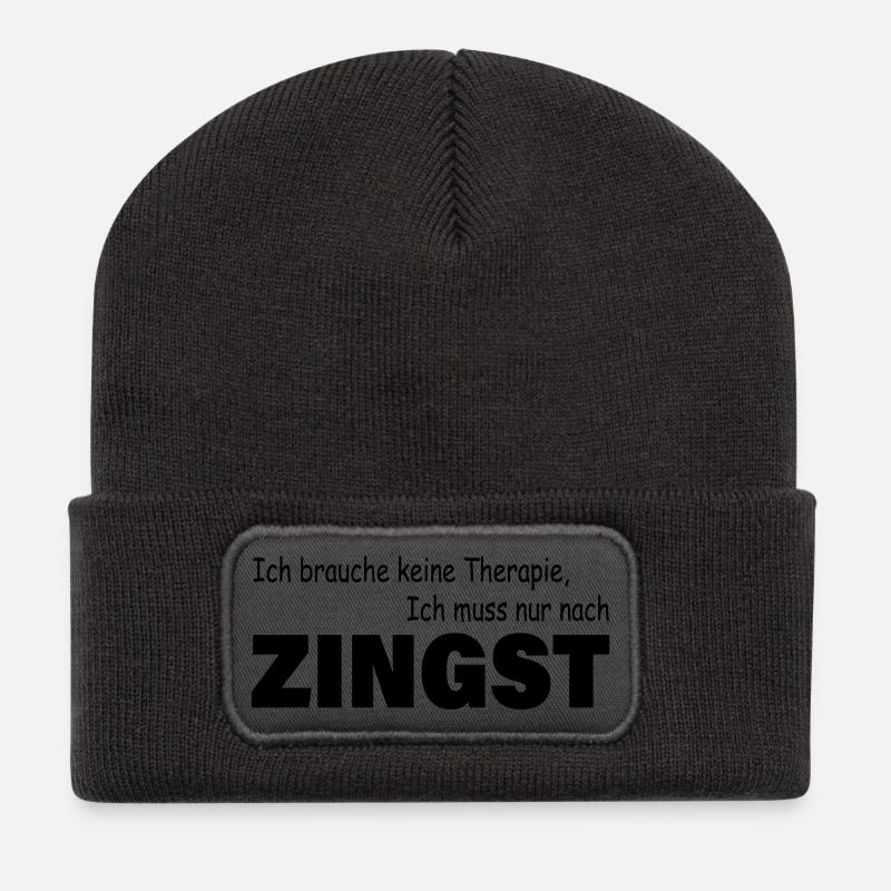 Therapie ZINGST - Recycelte Patch Beanie - Dunkelgrau