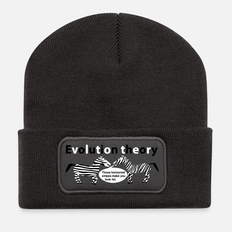 Zebras der Evolutionstheorie - Recycelte Patch Beanie - Dunkelgrau