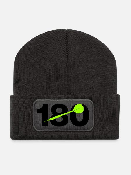 180 Triple 20 Perfektion! ONEHUNDRETEIGHTY, Darts - Recycelte Patch Beanie - Dunkelgrau