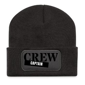 Capitaine d’équipage - Capitaine, Chef de groupe - Beanie recyclé à patch - charbon - Devant