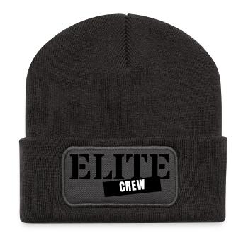 Elite Crew - Team Group Party Squad Member - Recycled Patch Beanie - dark grey - Front