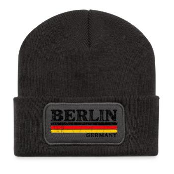 Berlin - Deutschland - Germany - Berliner Bär - Recycelte Patch Beanie - Dunkelgrau - Vorne