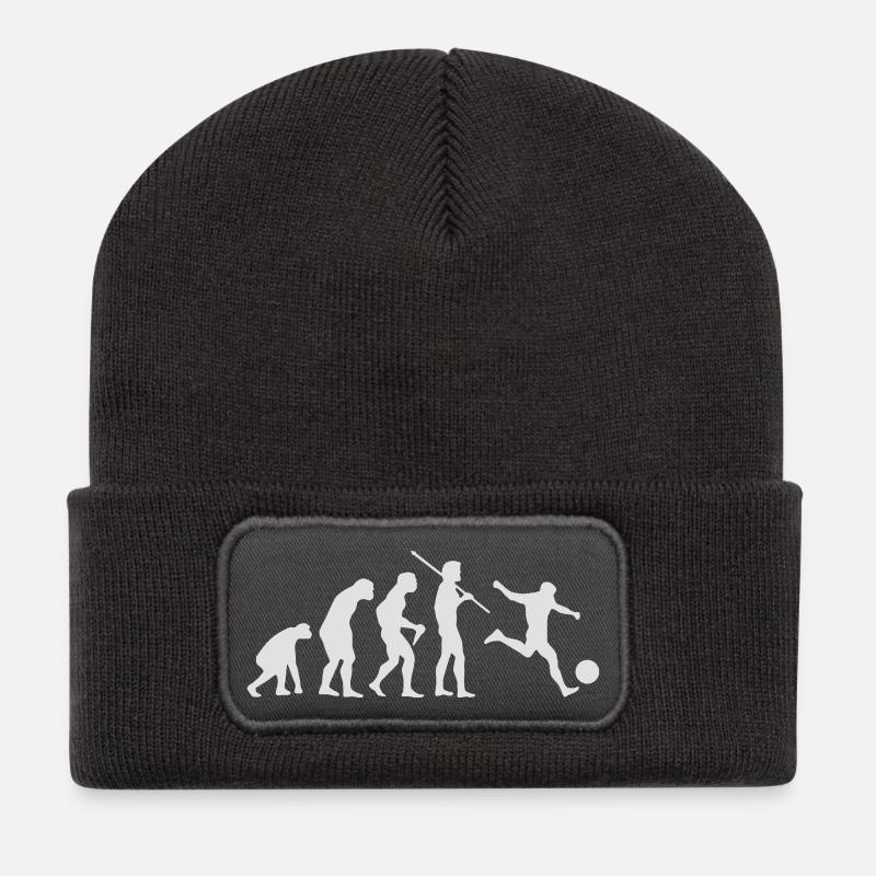 FUSSBALL - Recycelte Patch Beanie - Dunkelgrau