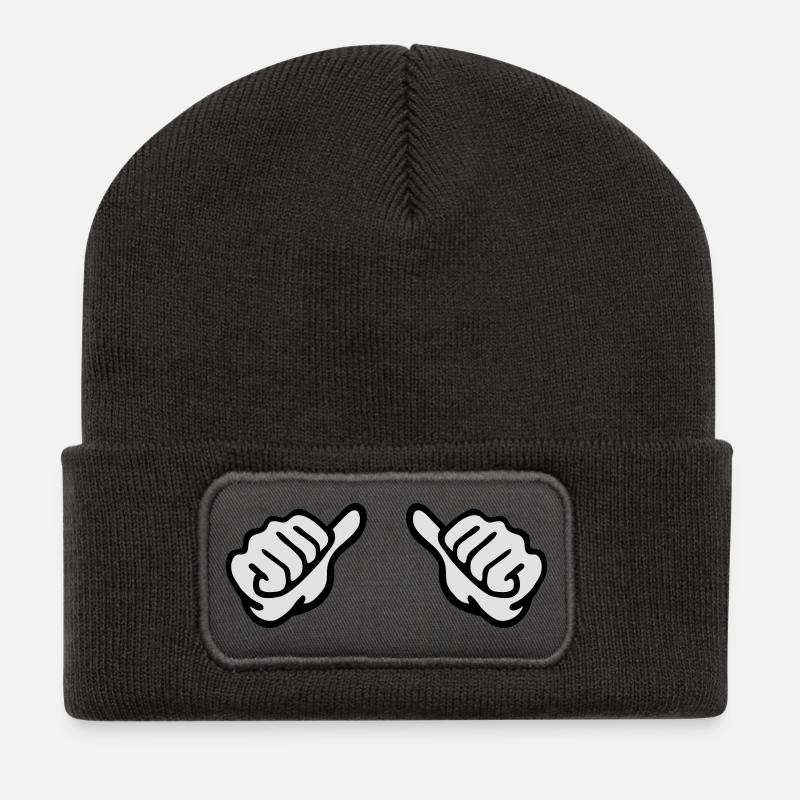Hände - Recycelte Patch Beanie - Dunkelgrau