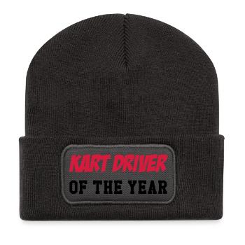 Go-Kart / Karting / Kart / Fahrer - Recycelte Patch Beanie - Dunkelgrau - Vorne