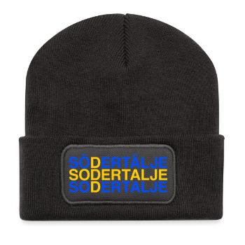 SÖDERTÄLJE - Suède - Drapeau suédois - Beanie recyclé à patch - charbon - Devant