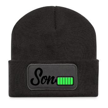 Son battery - Recycled Patch Beanie - dark grey - Front