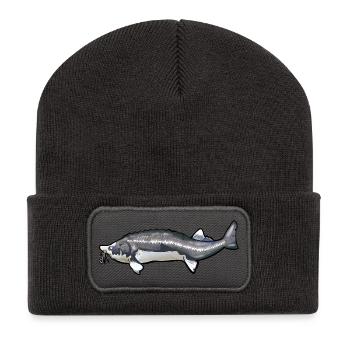 Grubbed Kelfish Tail Pattern - Recycled Patch Beanie - dark grey - Front