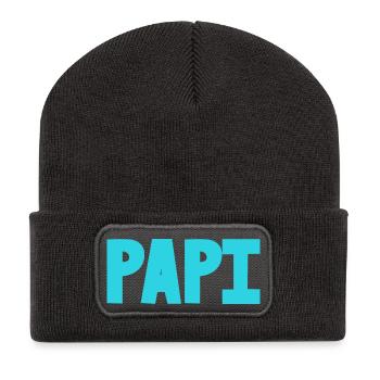 PAPY. FÊTE DES PÈRES. BONNE FÊTE PAPY. JE T'AIME. - Beanie recyclé à patch - charbon - Devant