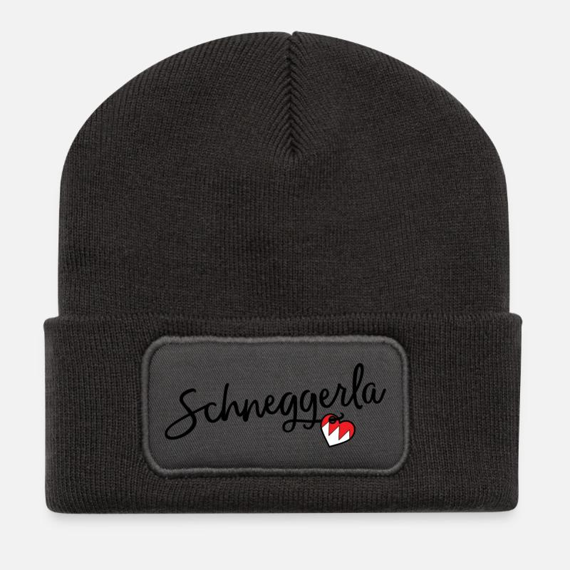 Schneggerla - Recycelte Patch Beanie - Dunkelgrau