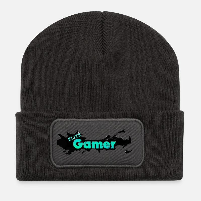 Elite gamer new - Recycelte Patch Beanie - Dunkelgrau
