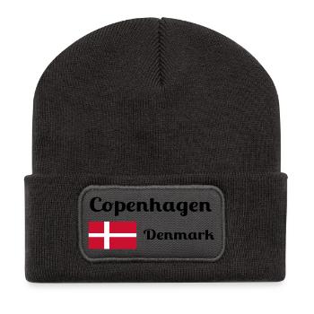 Copenhagen Denmark - Stylish prints - Recycled Patch Beanie - dark grey - Front