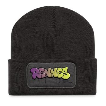 Rennes graffiti lettering with color gradient - Recycled Patch Beanie - dark grey - Front