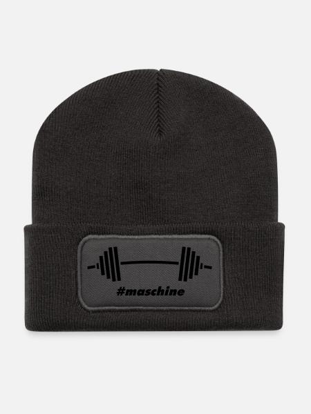 #Maschine: Power, Weights & Fitness - Recycled Patch Beanie - dark grey