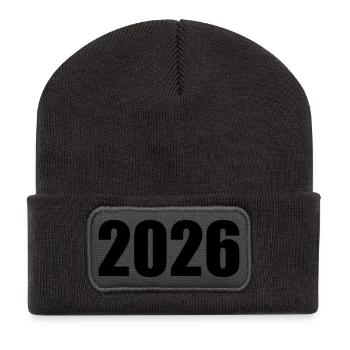 2026 - Beanie recyclé à patch - charbon - Devant