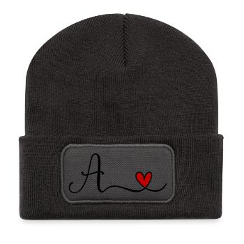 A - Recycelte Patch Beanie - Dunkelgrau - Vorne