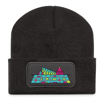 Orpheline urbain Xscape de Milton Keynes Modern Line Art - Beanie recyclé à patch - charbon - Devant