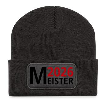 Meister 2026 Meisterschaft - Recycelte Patch Beanie - Dunkelgrau - Vorne