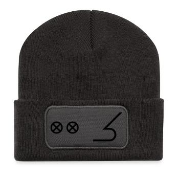 Bug Bow - Seefahrt Segeln Schiffe Kapitän - Recycelte Patch Beanie - Dunkelgrau - Vorne