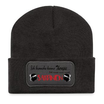 Sardinien, ich brauch keine Therapie - Recycelte Patch Beanie - Dunkelgrau - Vorne