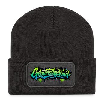 geburtstagskind - Recycelte Patch Beanie - Dunkelgrau - Vorne
