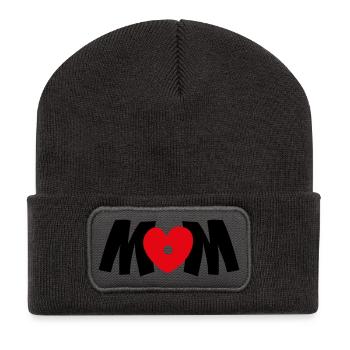 mom heart - Recycled Patch Beanie - dark grey - Front