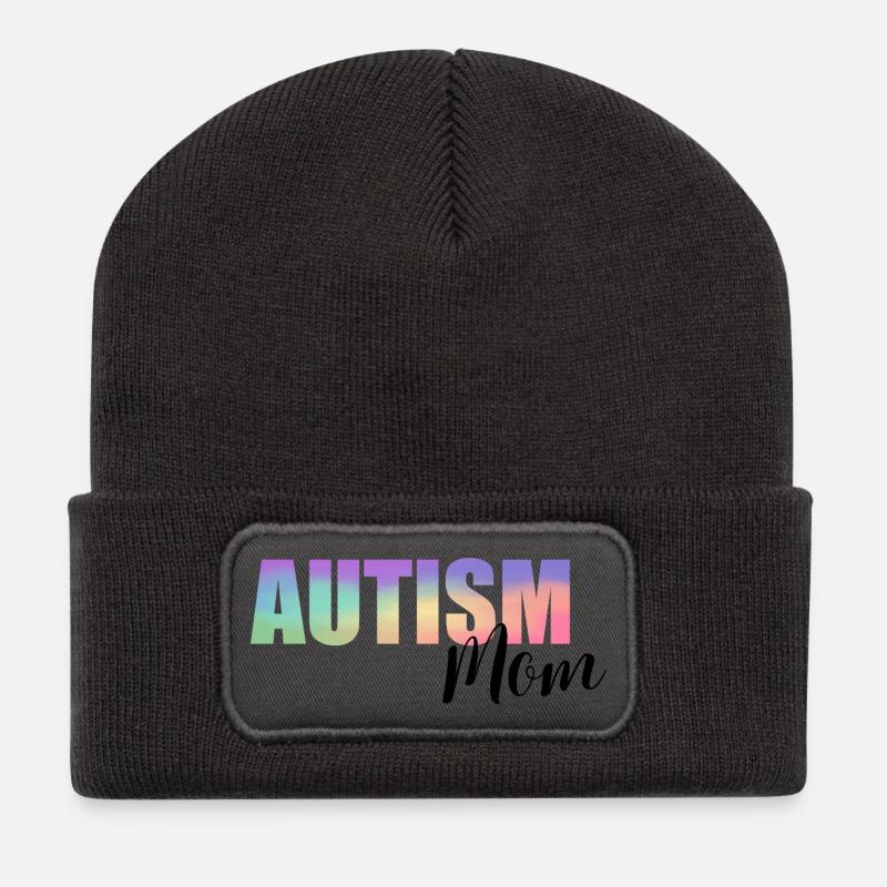 Autisme Maman Spectre Pastel - Beanie recyclé à patch - charbon