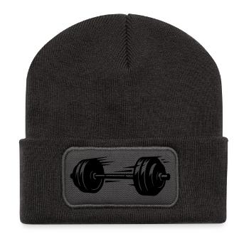 Barbell Symbol Dumbbells - Recycled Patch Beanie - dark grey - Front