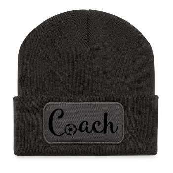 Football Coach - Recycled Patch Beanie - dark grey - Front