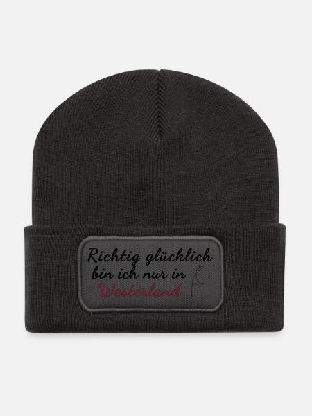 Westerland Sylt - Recycelte Patch Beanie - Dunkelgrau