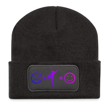 Cardio-Workout Geschenk für eine Aerobic-Trainerin - Recycelte Patch Beanie - Dunkelgrau - Vorne