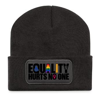 Equality Hurts No One – Gleichberechtigung - Recycelte Patch Beanie - Dunkelgrau - Vorne