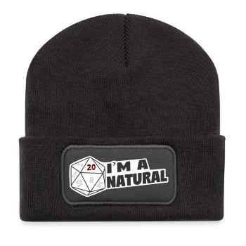 "I'm A Natural 20" - Recycled Patch Beanie - dark grey - Front
