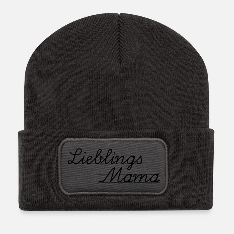 Lieblingsmama - Recycelte Patch Beanie - Dunkelgrau