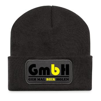 geh_mal_bier_holen_02 - Recycelte Patch Beanie - Dunkelgrau - Vorne
