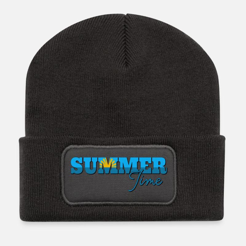 Summer Time - Recycelte Patch Beanie - Dunkelgrau