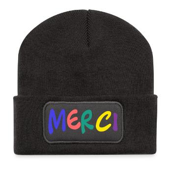 MERCI. MAÎTRESSE. MAÎTRE. MERCI MAÎTRESSE - Beanie recyclé à patch - charbon - Devant