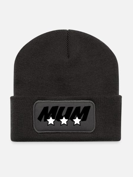 Beste Mama - Muttertag - Recycelte Patch Beanie - Dunkelgrau