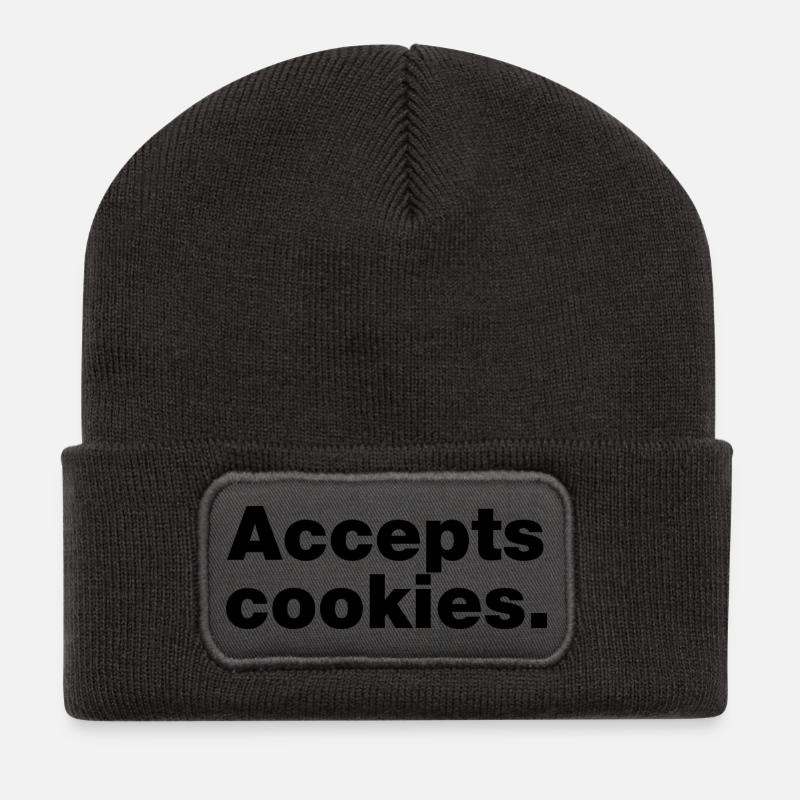 Accepte les cookies - Beanie recyclé à patch - charbon