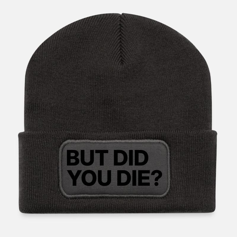 Aber bist du gestorben? - Recycelte Patch Beanie - Dunkelgrau