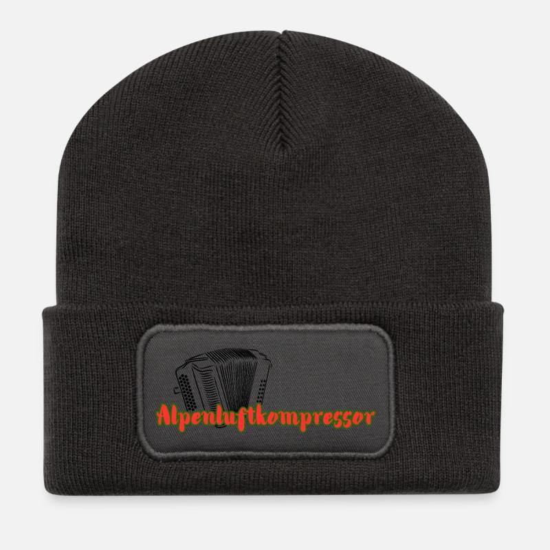 Alpenluftkompressor - Recycelte Patch Beanie - Dunkelgrau