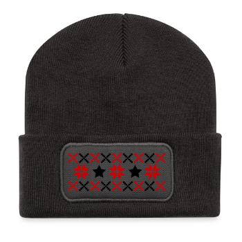 Hiver du Modèle Norvégien - Beanie recyclé à patch - charbon - Devant