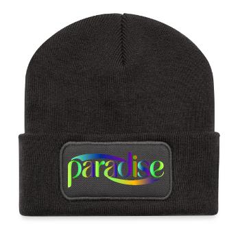 Conception du scénario Paradise Rainbow - Beanie recyclé à patch - charbon - Devant
