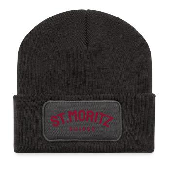 St. Moritz - Suisse - Switzerland - Swiss - Beanie recyclé à patch - charbon - Devant