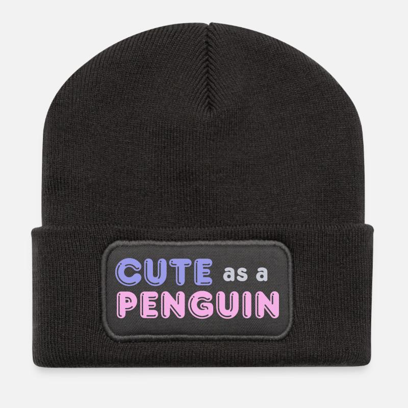 Cute as a Penguin - Recycelte Patch Beanie - Dunkelgrau