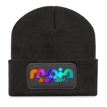 Moin heisst das! - Recycelte Patch Beanie - Dunkelgrau - Vorne