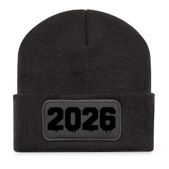 2026- - Beanie recyclé à patch - charbon - Devant