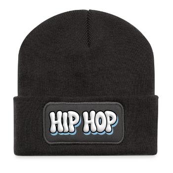 HIP HOP - White Bubble 3D Graffiti Oldschool - Beanie recyclé à patch - charbon - Devant
