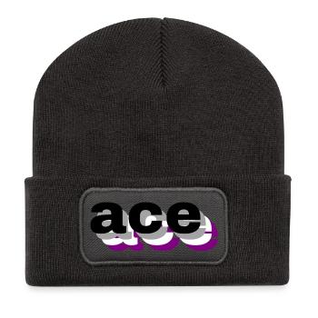 3D-asexuell - Recycelte Patch Beanie - Dunkelgrau - Vorne