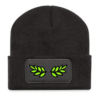 Laurel wreath - Recycled Patch Beanie - dark grey - Front